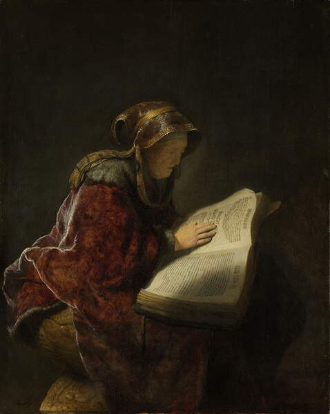 Εκτύπωση καμβά An Old Woman Reading