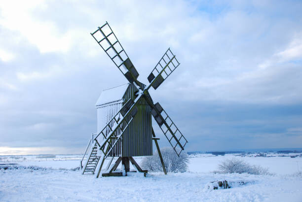 Εκτύπωση καμβά Old wooden mill in a great landscape