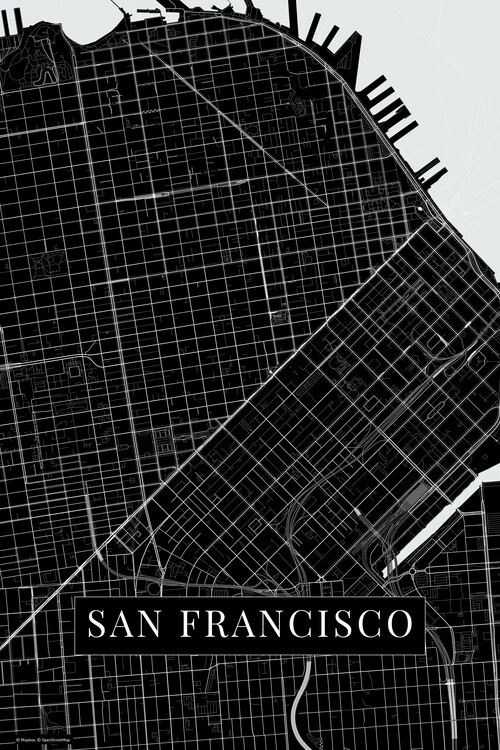 Εκτύπωση καμβά San Francisco black