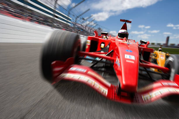 Плакат Man driving open-wheel single-seater racing car