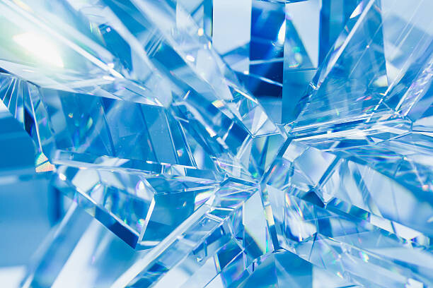 Картината върху платно abstract blue crystal refractions
