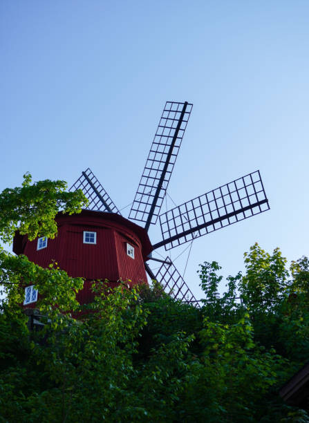 Картината върху платно Low angle view of traditional windmill