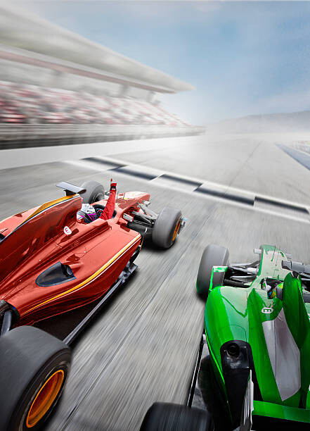 Картината върху платно Red open-wheel single-seater racing car Car