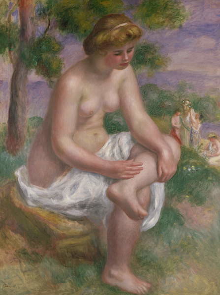 Картината върху платно Seated Bather in a Landscape or, Eurydice