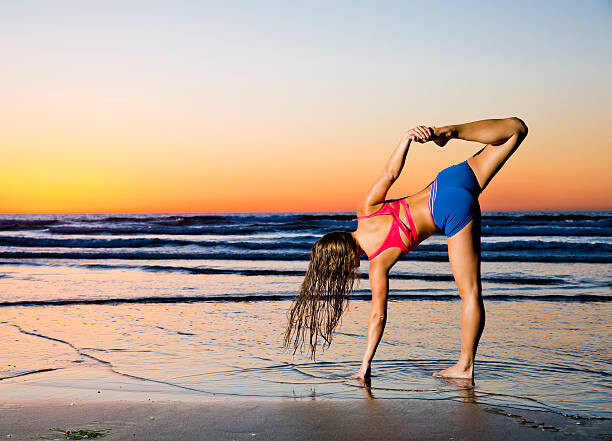 Картината върху платно Yoga Pose at the Beach