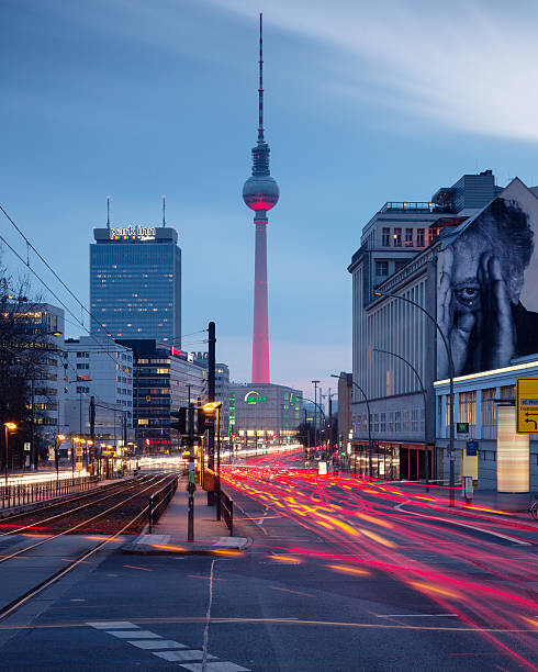 Фотошпалери Berlin cityscape with road traffic