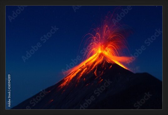 фотографія Fuego Volcano eruption, view from volcano Acatenango, Guatemala