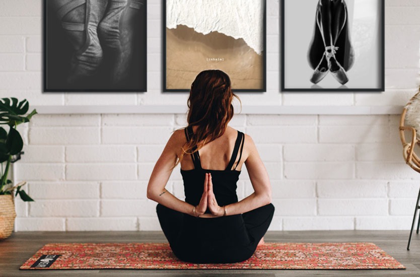 Art Photography Silhouettes of people training yoga withg the milkyways as background II