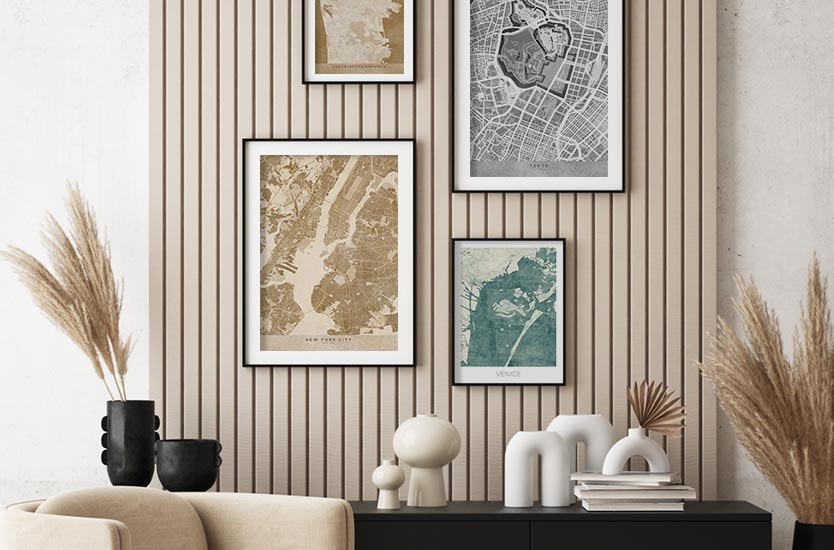 Map Map of New York City in sepia vintage style