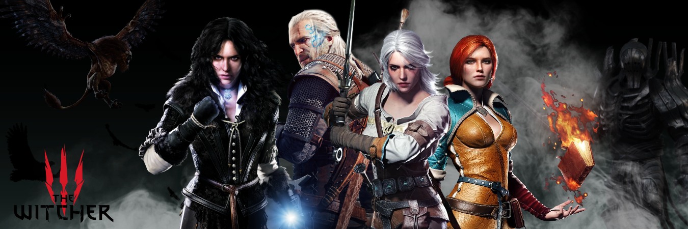 Witcher Characters – Gaming 5 Panel Canvas Art Wall Decor Small in